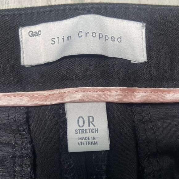 GAP Slim Cropped Two-Way Stretch Ankle Low-Rise Pants Black Size 0 - Picture 2 of 13